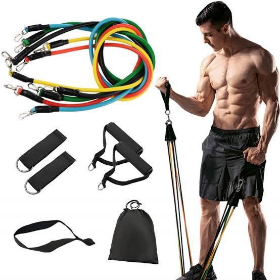 Resistance Bands Set - 11pcs Latex Pull Rope With Door Anchor, Handles, And Ankle Straps For Effective Home And Gym Workout Routines