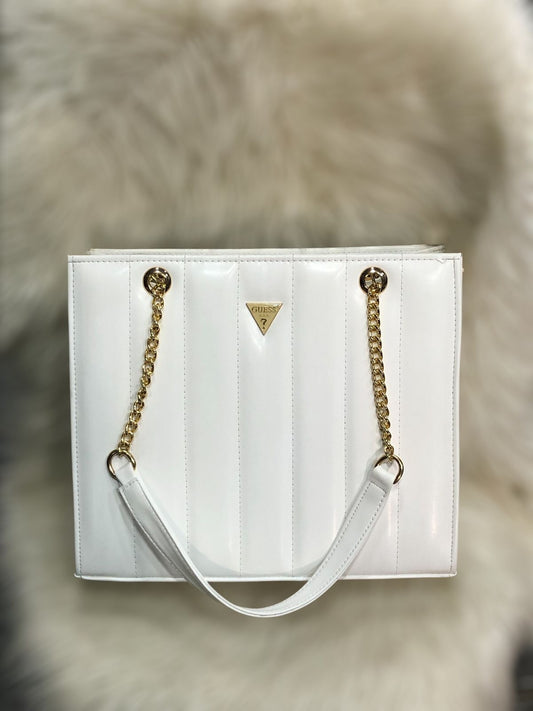Guess Handbag 13x11 Inches Elegant Chain Strap Designer Bag | Beige
