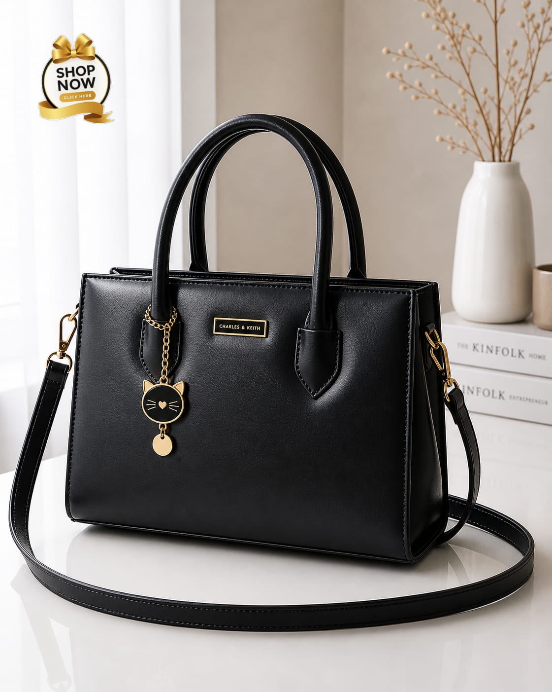 Charles And Keith 2 Zipper Bag | Biege