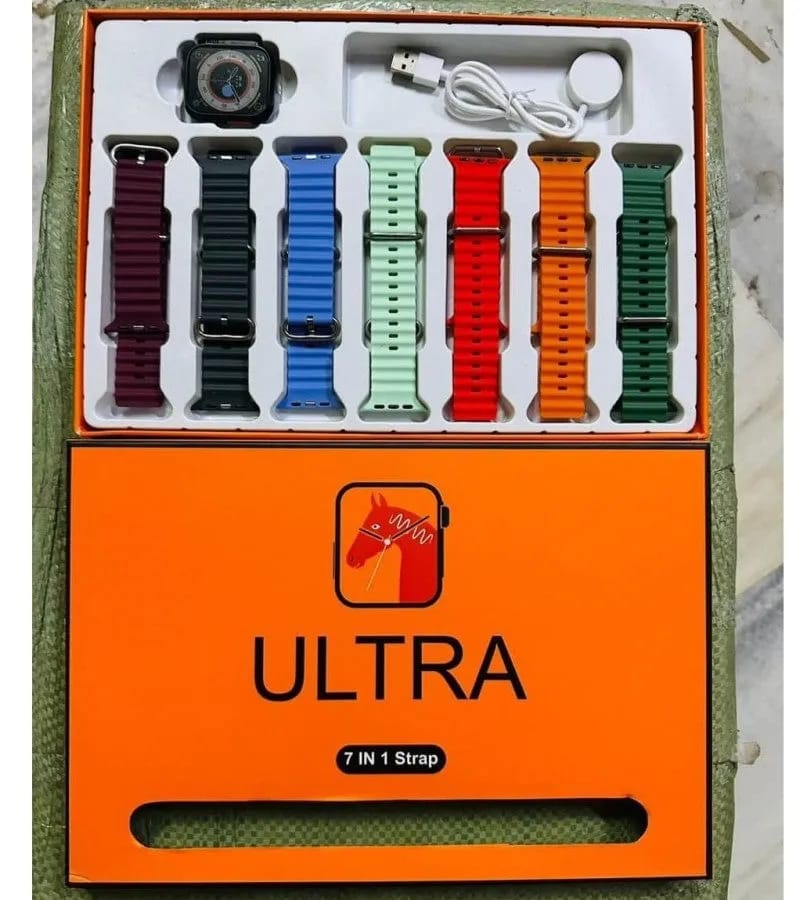 7-in-1 Ultra 3 Smart Watch with 7 Colorful Straps