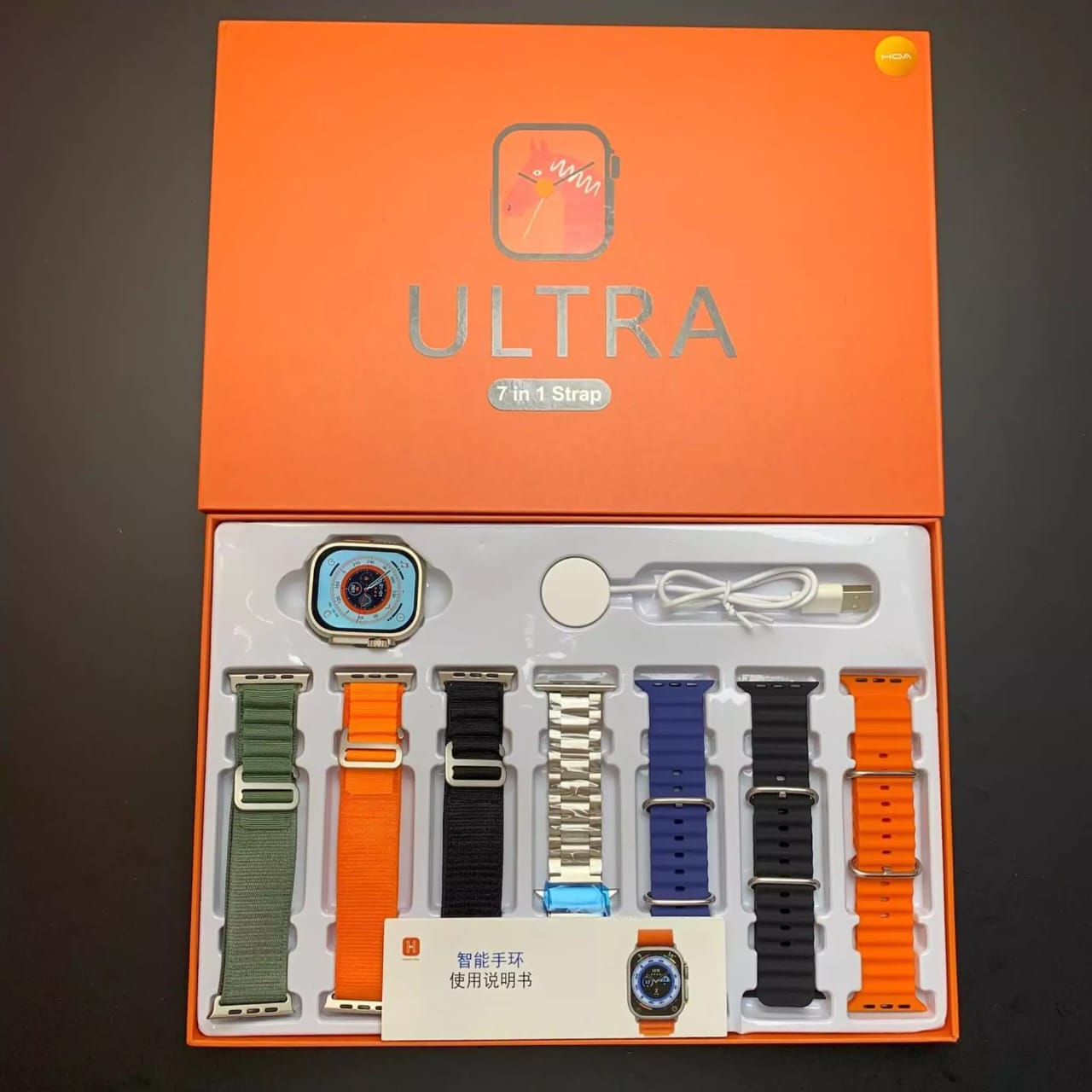 7-in-1 Ultra 3 Smart Watch with 7 Colorful Straps