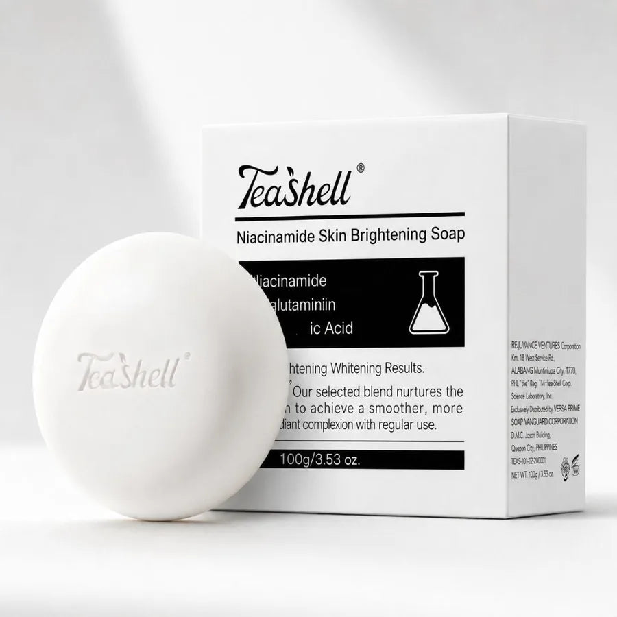 Teashell Niacinamide Skin Brightening Soap - Cleansing Bar Formulated For Daily Skincare Routine And Bright Complexion