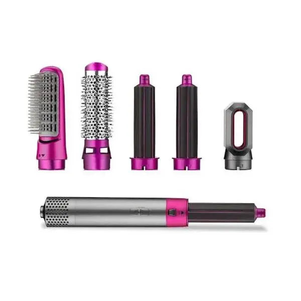 5 in 1 Hot Air Hair Styler Brush – Multi-Function Hair Dryer, Curler, Straightener & Volumizer for Salon Style Hair at Home
