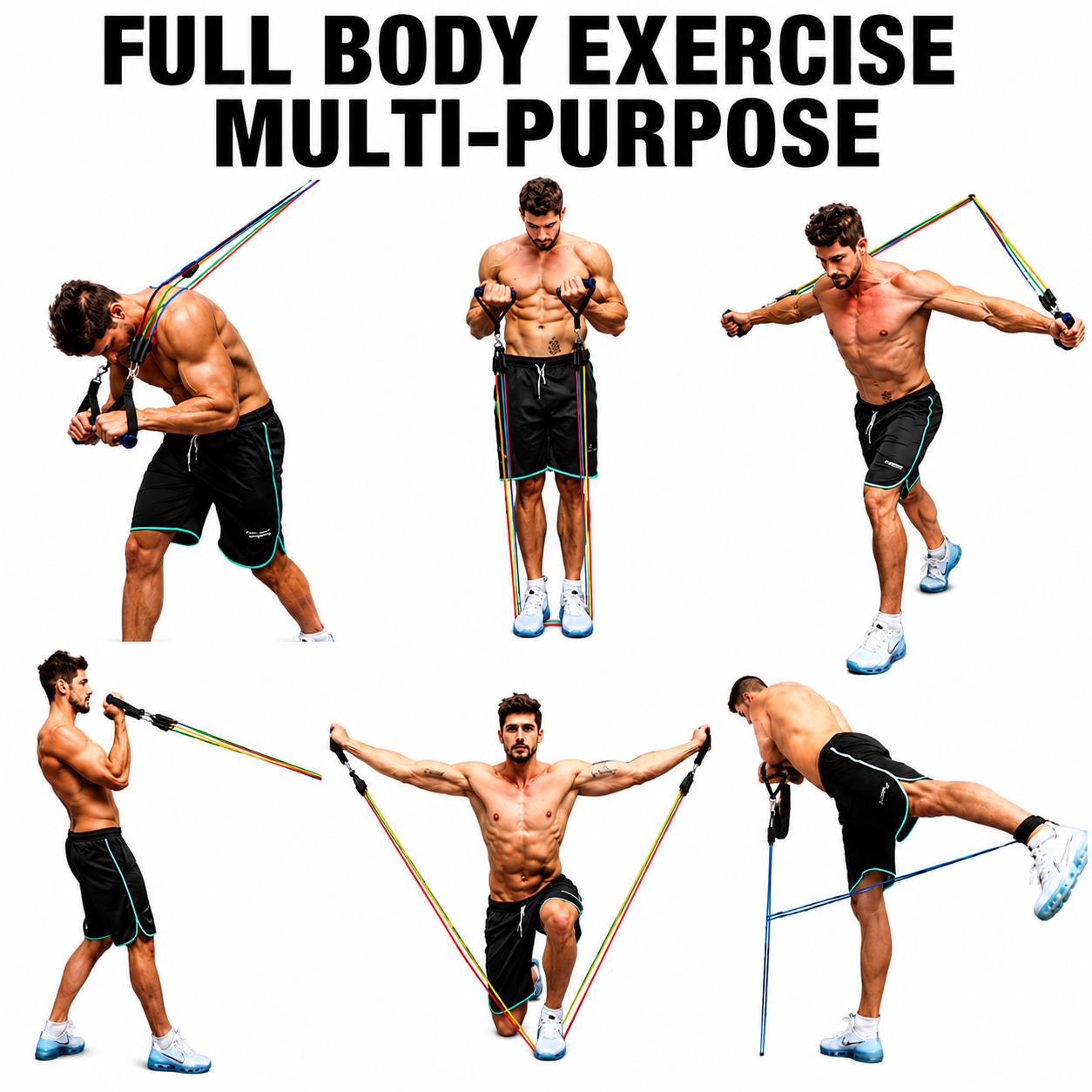 Resistance Bands Set - 11pcs Latex Pull Rope With Door Anchor, Handles, And Ankle Straps For Effective Home And Gym Workout Routines
