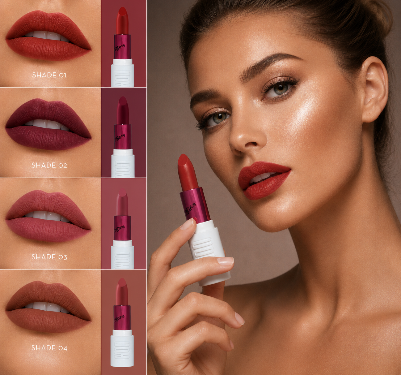 HengFang Hey Girl Mini Velvet Matte Lipstick Set | High Pigment Long-Lasting Lip Color | Pack of 4 Shades