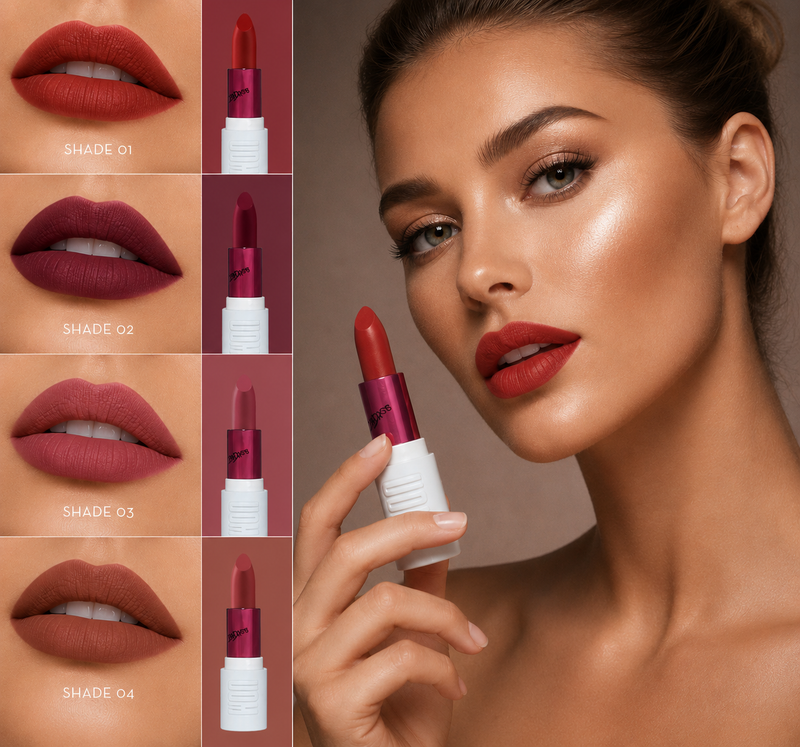HengFang Hey Girl Mini Velvet Matte Lipstick Set | High Pigment Long-Lasting Lip Color | Pack of 4 Shades