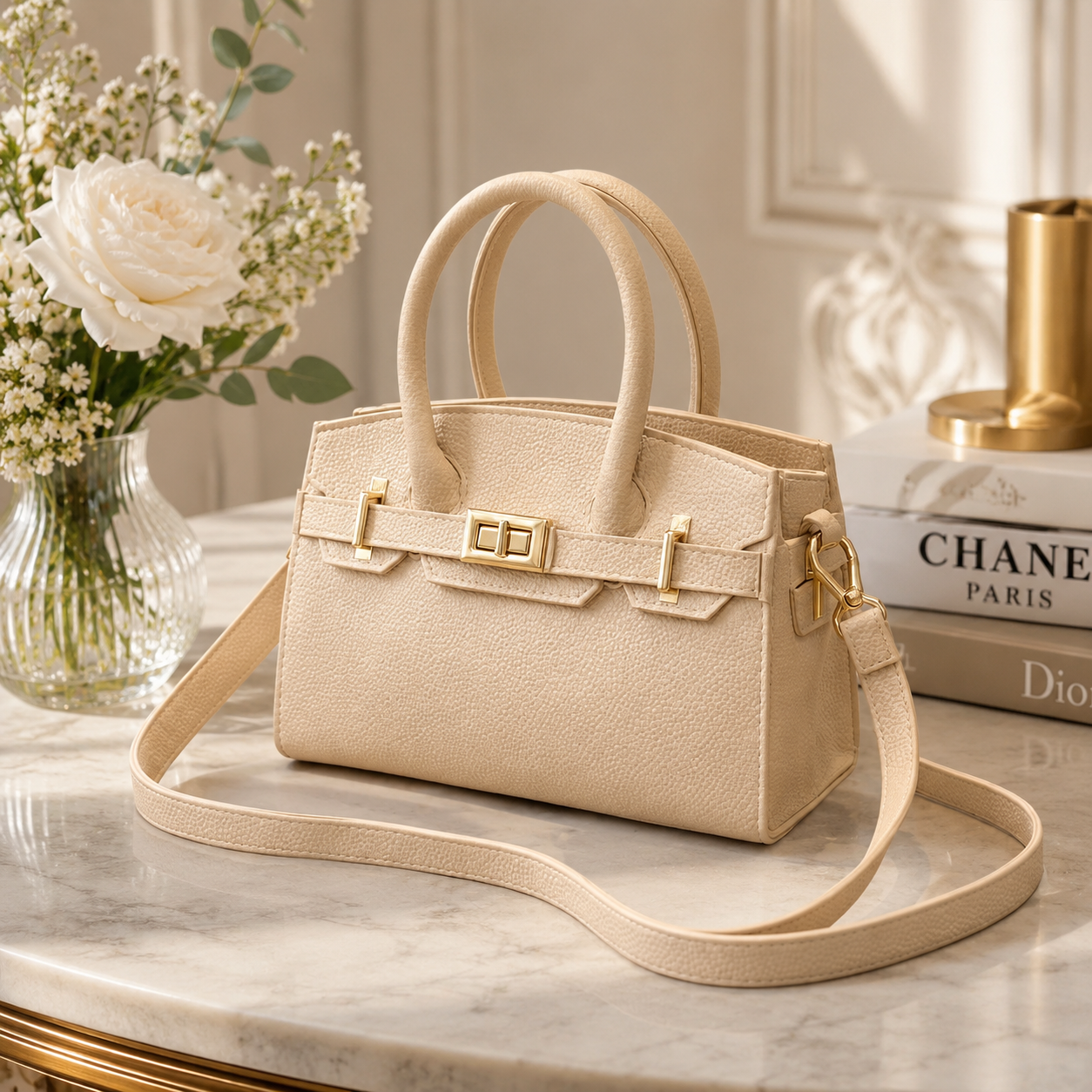 Stylish Shoulder Bag For Girls Premium Fashion Handbag With Belt Elegant Design | Pink