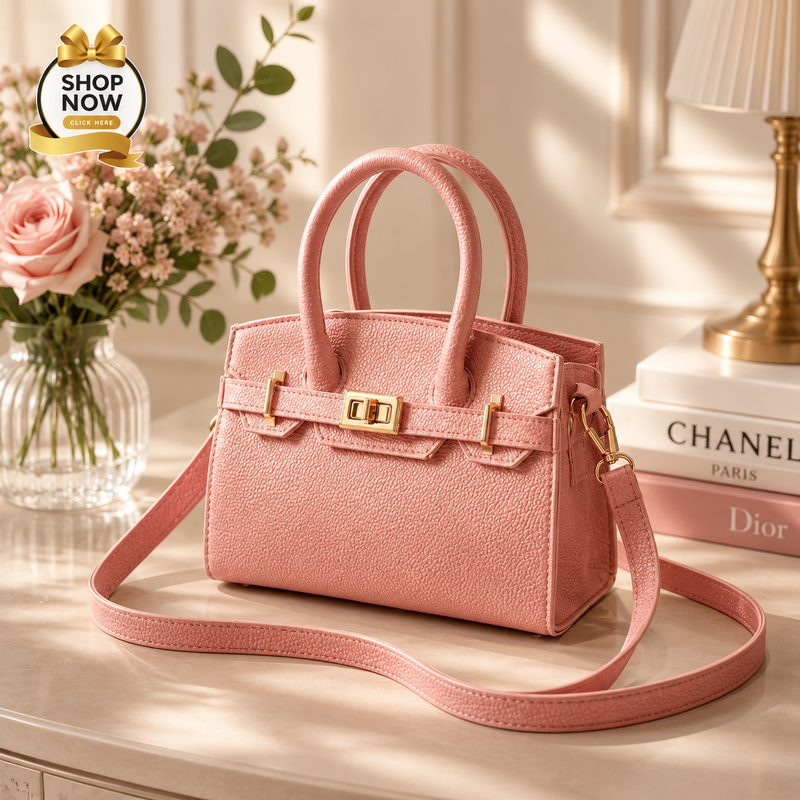 Stylish Shoulder Bag For Girls Premium Fashion Handbag With Belt Elegant Design | Pink