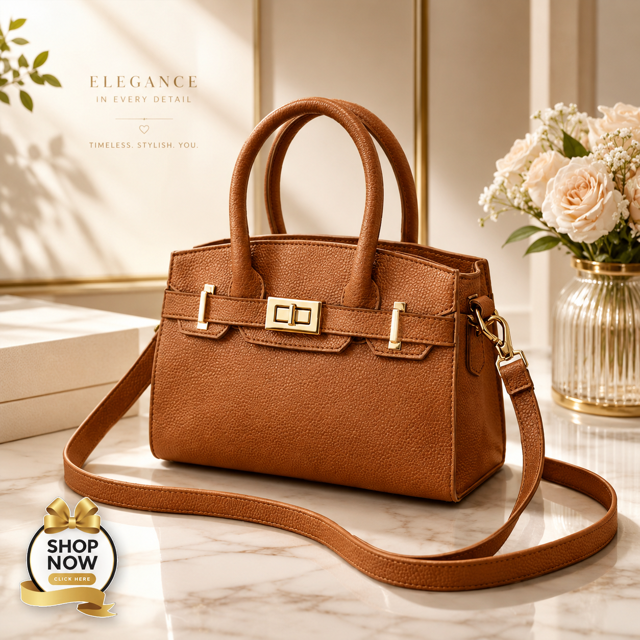 Stylish Shoulder Bag For Girls Premium Fashion Handbag With Belt Elegant Design | Pink