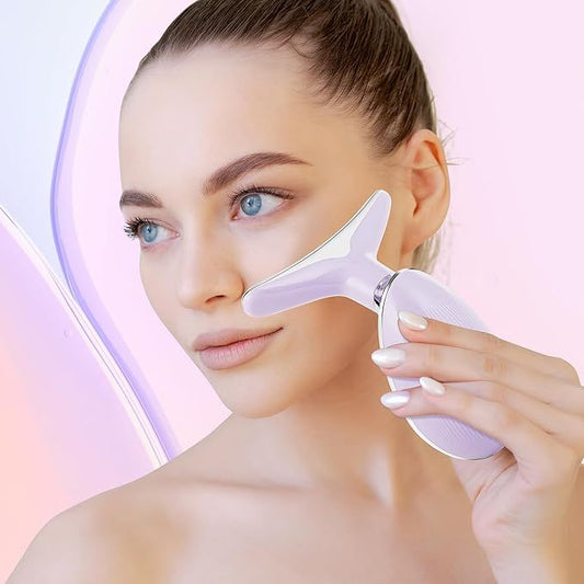 Vegena Face Massager Against Wrinkles, Face Beauty Device, Electric Face Massager Anti-Wrinkle with 3 Modes 45°C Anti-Wrinkle Face Device Skin Tightening Ems Face Care Device Anti-Wrinkle