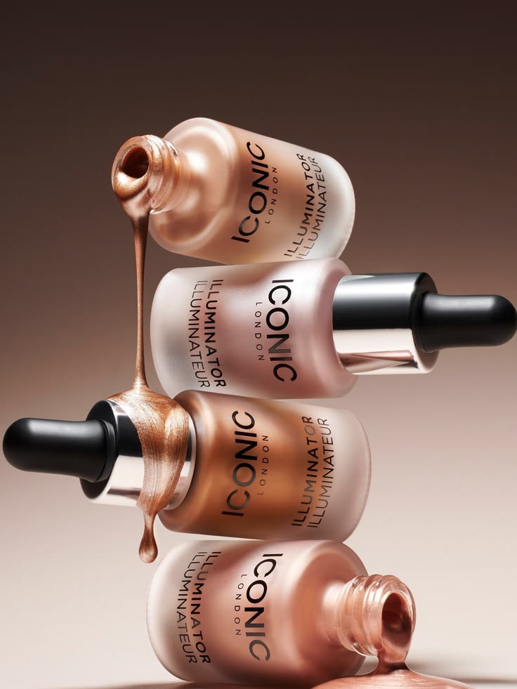 Iconic London Illuminator Highlighter Drops Ultra Glow Liquid Highlighter Radiant Finish Luminous Shine - Golden