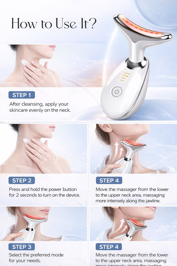 Vegena Face Massager Against Wrinkles, Face Beauty Device, Electric Face Massager Anti-Wrinkle with 3 Modes 45°C Anti-Wrinkle Face Device Skin Tightening Ems Face Care Device Anti-Wrinkle
