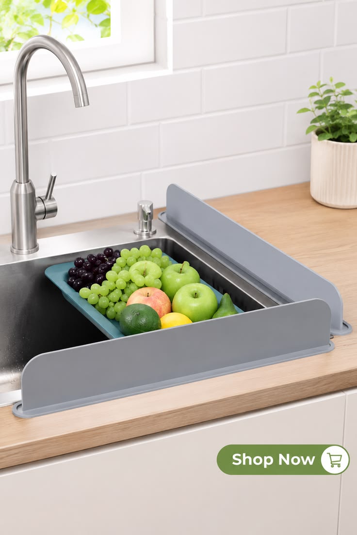 Silicone Sink Splash Guard with Suction Cups (size 14inch)