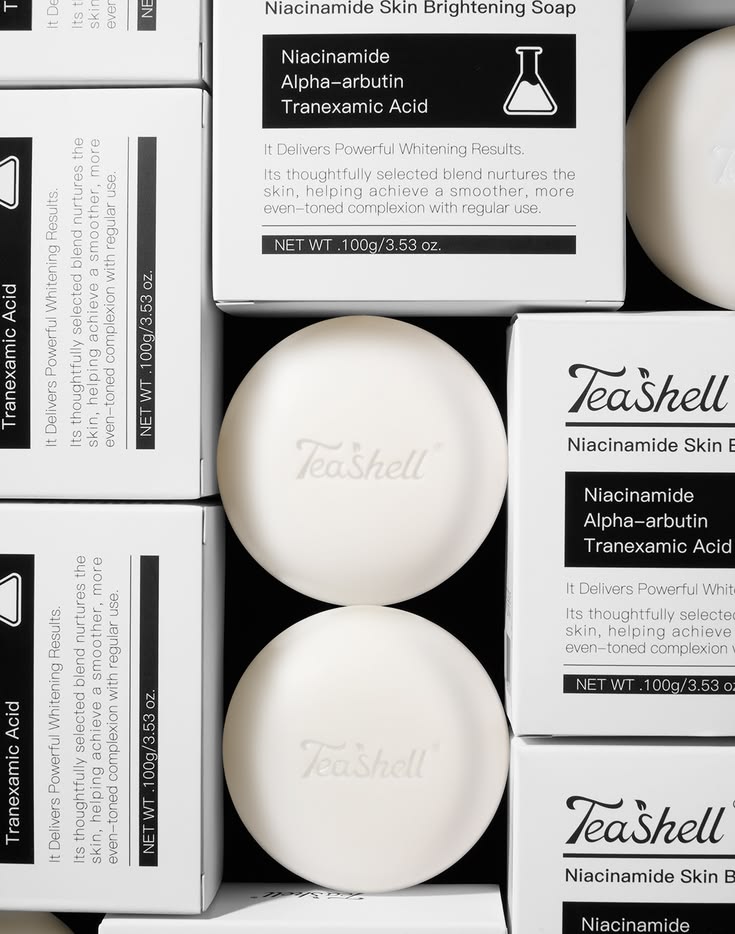 Teashell Niacinamide Skin Brightening Soap - Cleansing Bar Formulated For Daily Skincare Routine And Bright Complexion