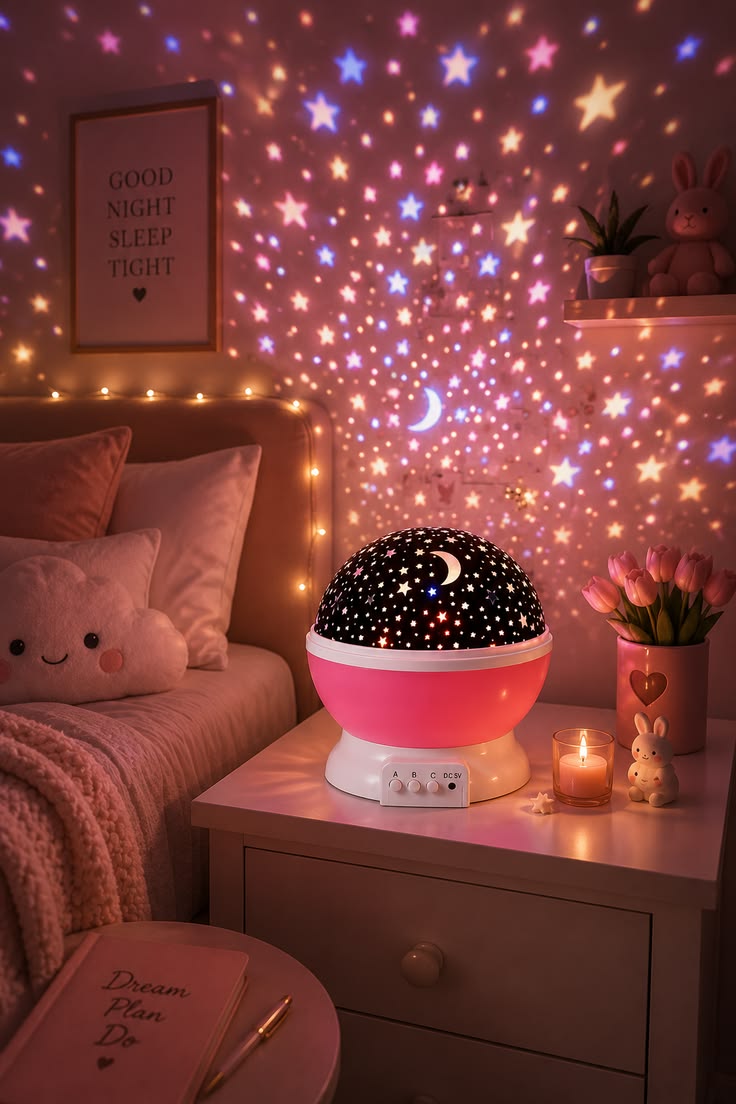 Night Light Star Lamp Starry Sky Projector | 360° Rotating LED Star Light Lamp With Multicolor Projection | Perfect Table Night Lamp Gift For Babies And Children (Random Color)