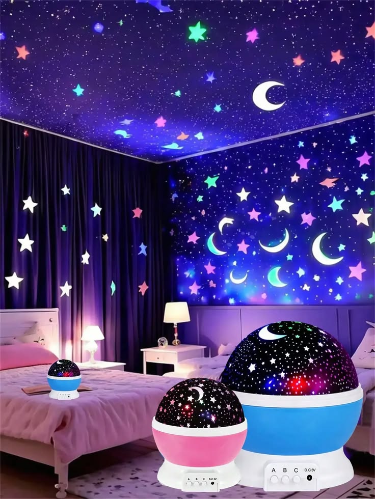 Night Light Star Lamp Starry Sky Projector | 360° Rotating LED Star Light Lamp With Multicolor Projection | Perfect Table Night Lamp Gift For Babies And Children (Random Color)